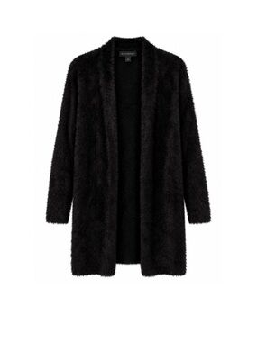 Banana Republic Open-Front Eyelash Fuzzy Cardigan Sweater – Black, Size M